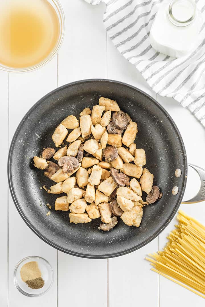 Pan of sauteed chicken