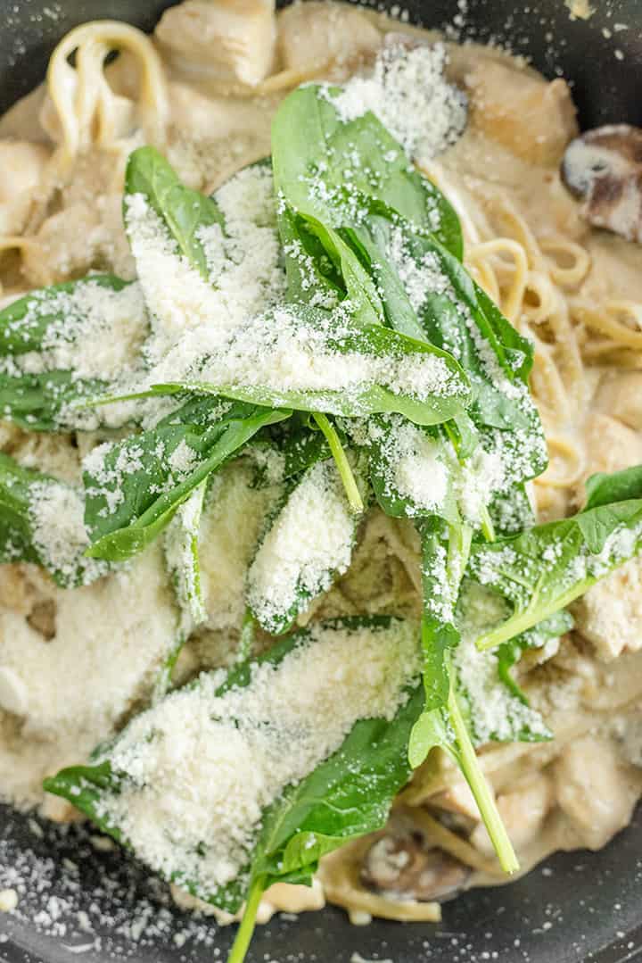 Spinach Pasta with Parmesan Cheese