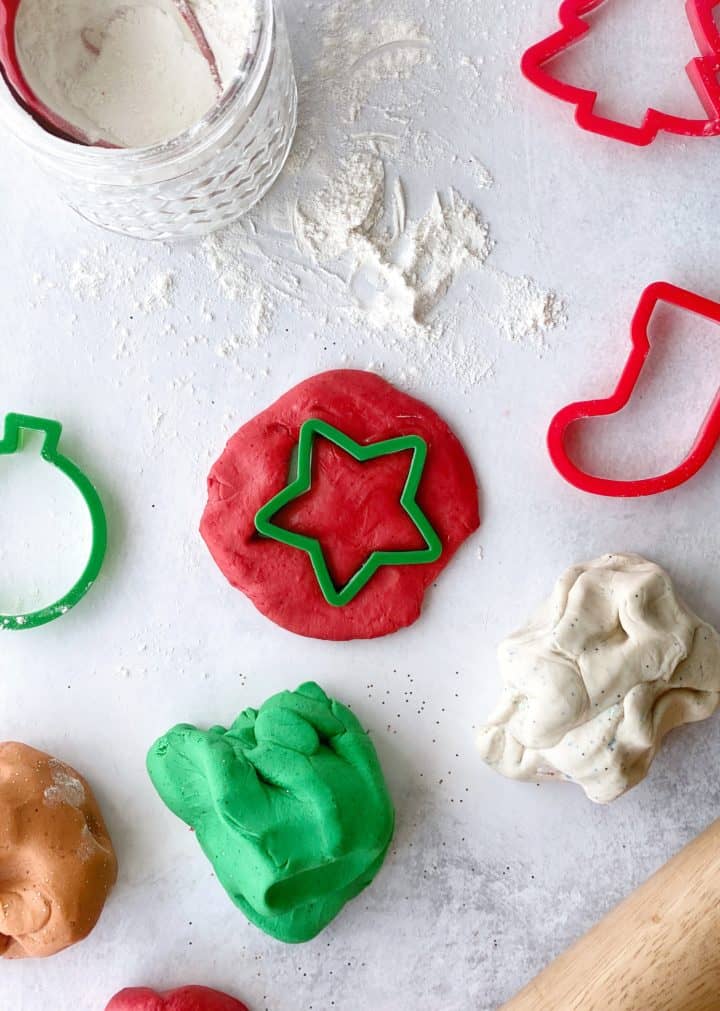 star cookie cutter on playdough 