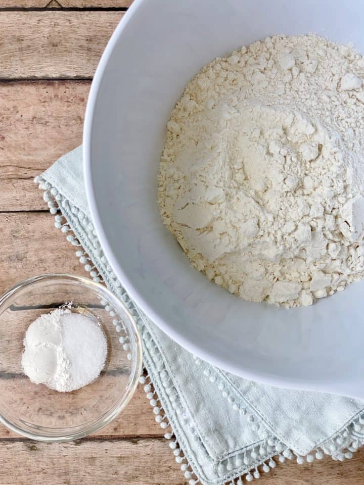 Bowl of flour and ingredients 