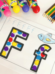 Dot letter sheet with fish