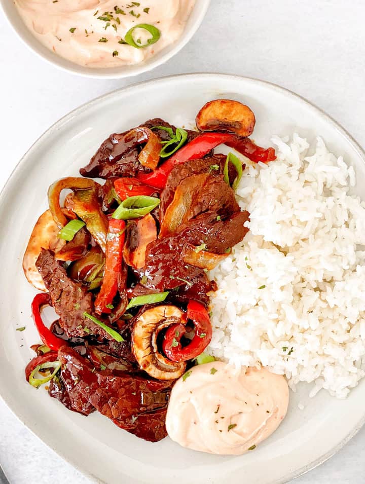 Teriyaki Beef with Yum Yum Sauce Charisse Yu