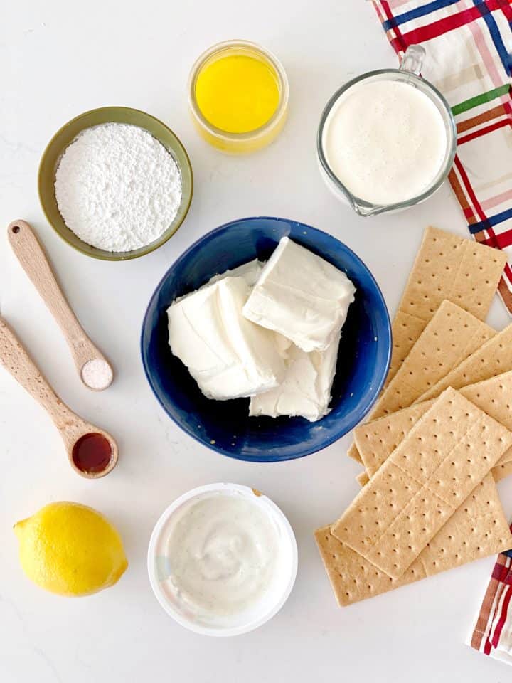 over the top ingredientsincluding cheese, graham crackers 