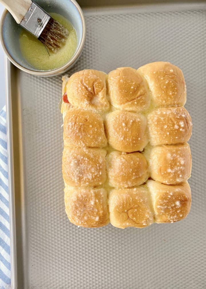 over the top shot of rolls with butter 