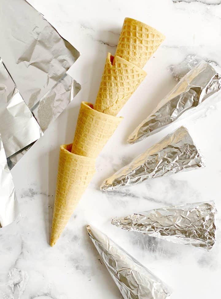 foiled ice cream cones 