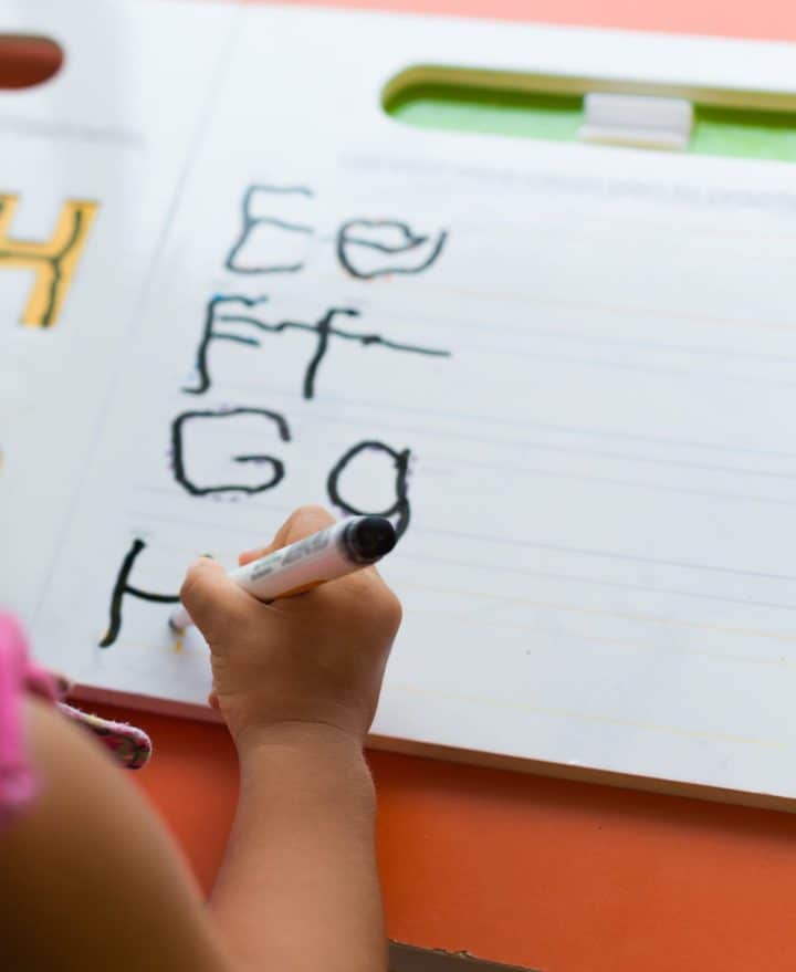 young person's hand writing