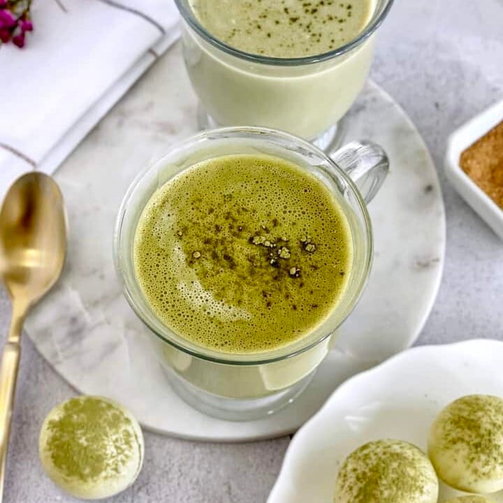 cup of matcha latte
