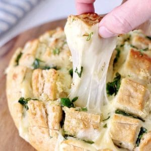 cheese pull of pull apart bread