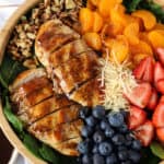bowl of fruits and veggies and chicken