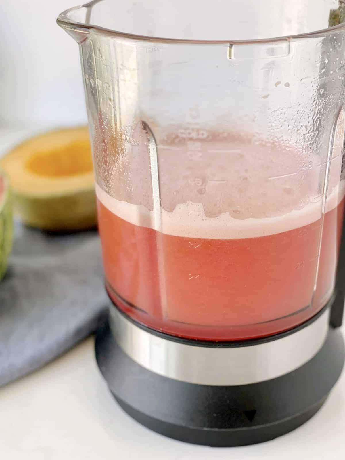 blender with watermelon blended 