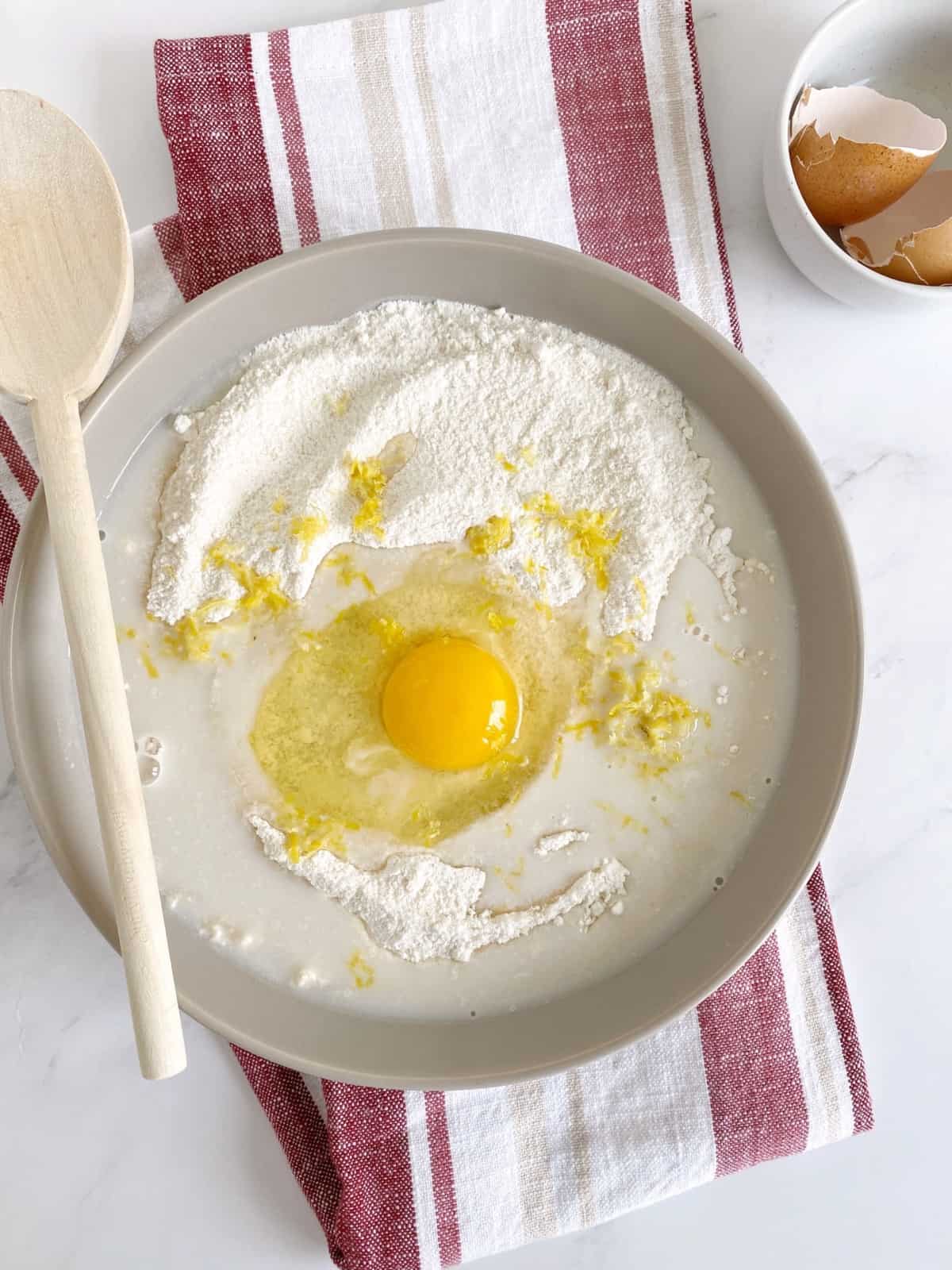 bowl of flour and egg
