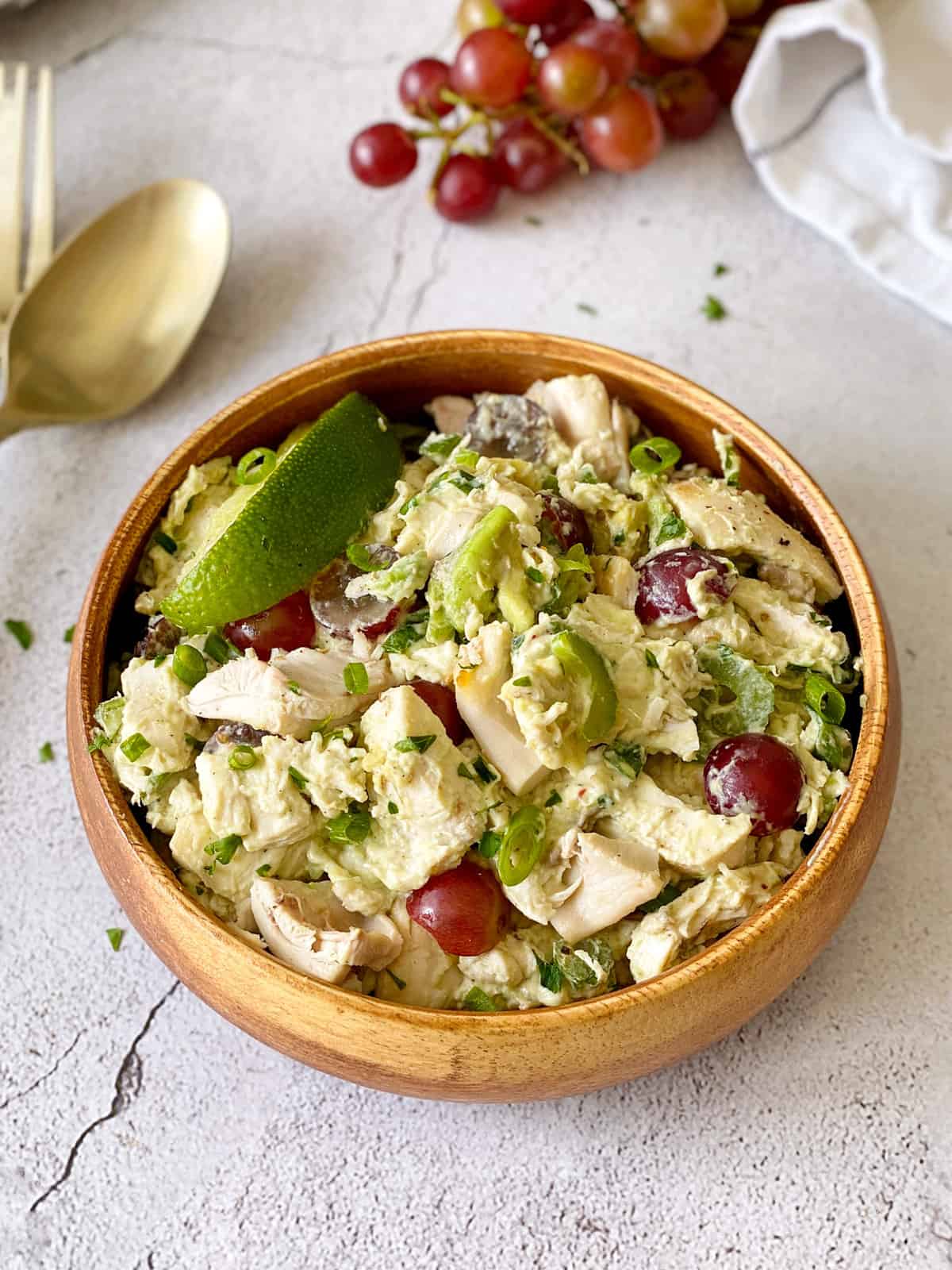 bowl of chicken avocado salad 