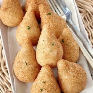 plate of coxinha's with garnish
