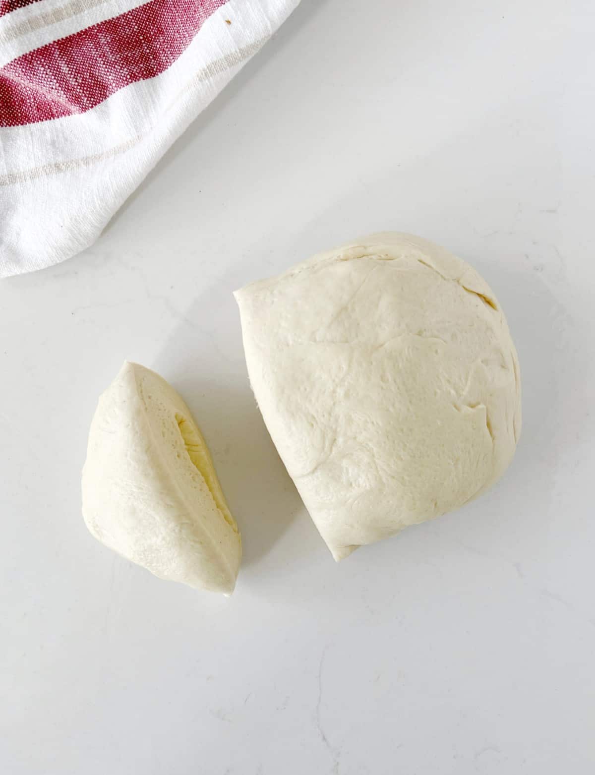 dough with cut piece 