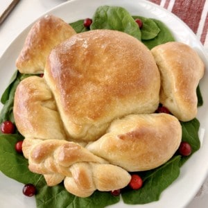 turkey bread on bed of spinach