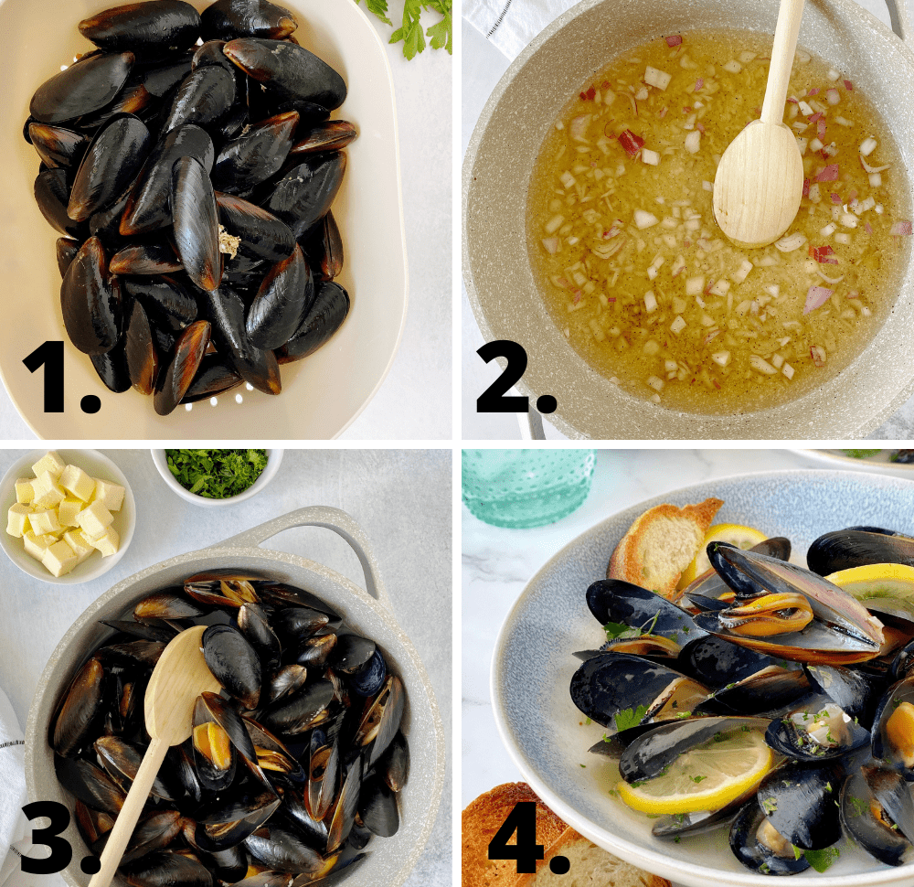 how to make black mussels with white wine 