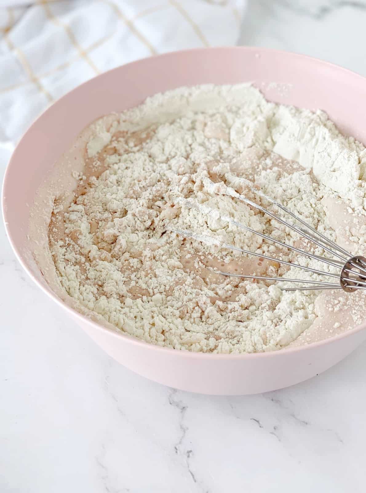 bowl of flour with yeast 