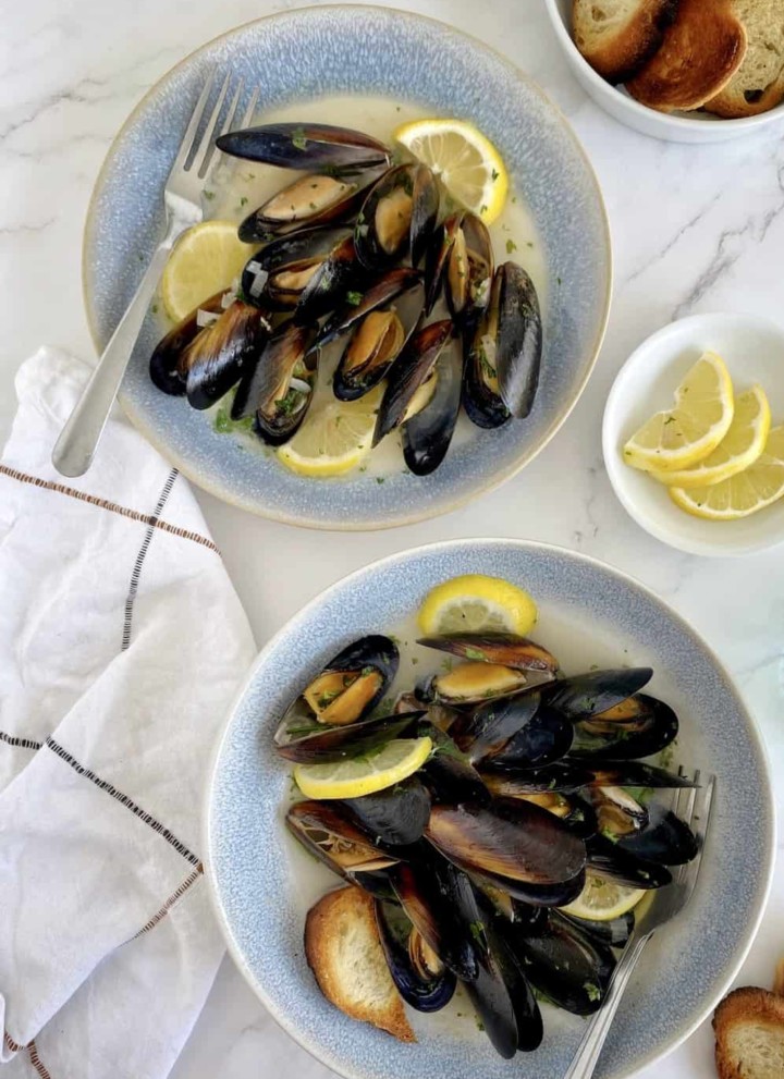 two bowls of mussels