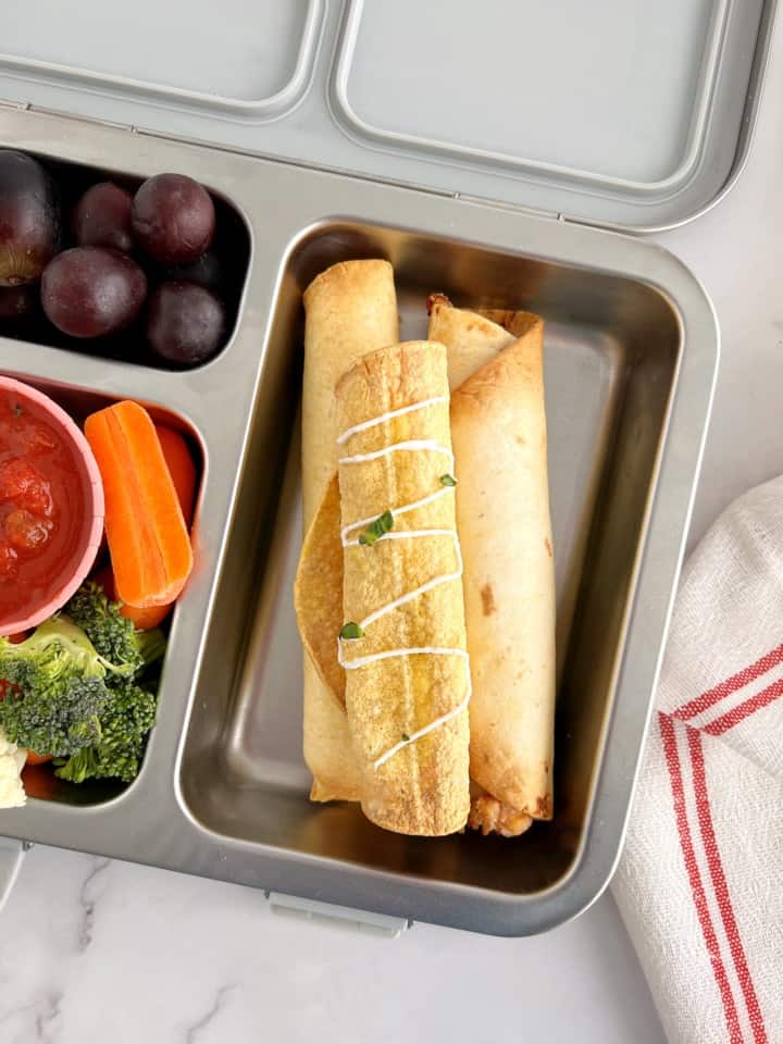 taquitos in a lunch box