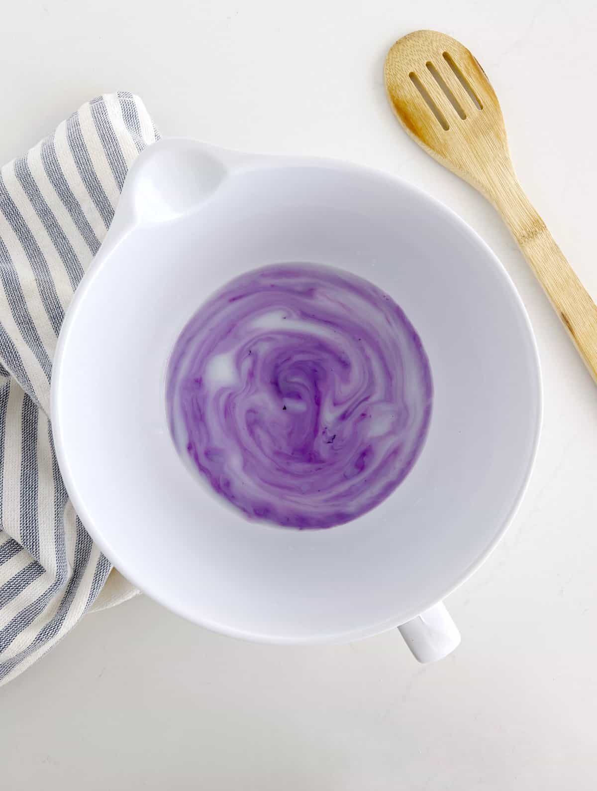 bowl of ube and water 
