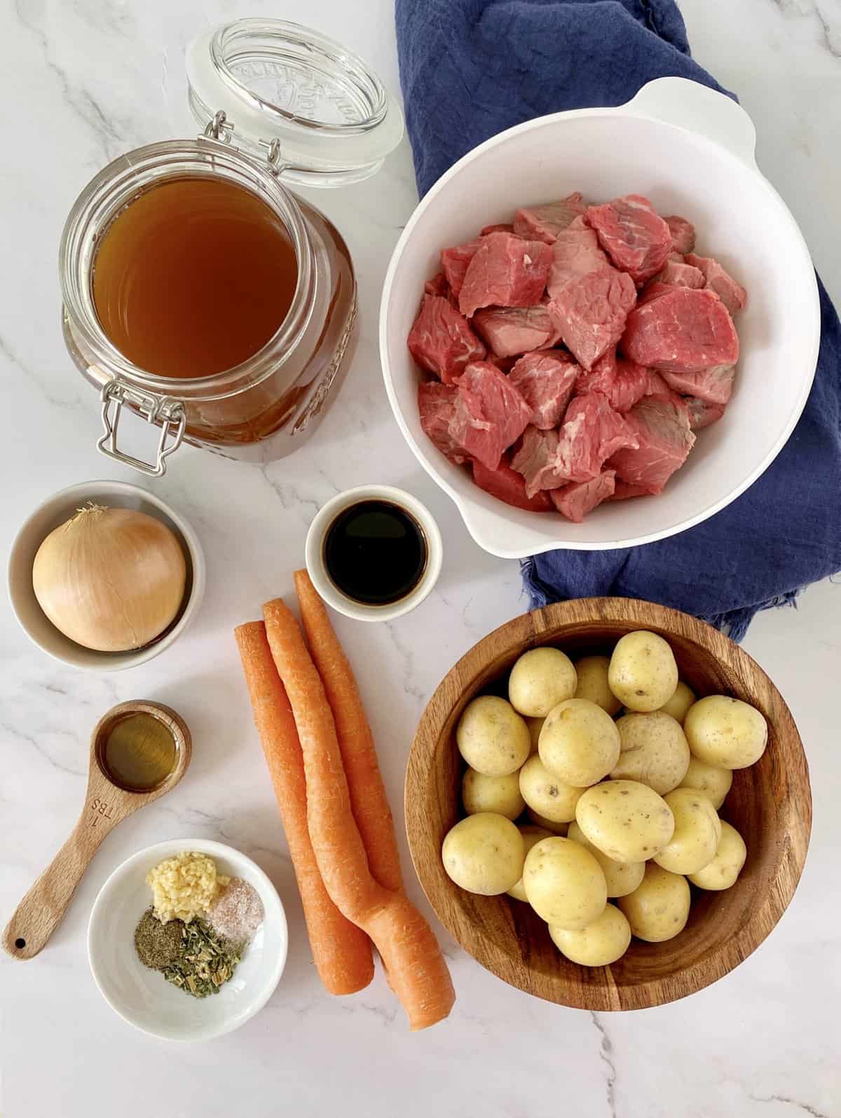 ingredients for beef soup 