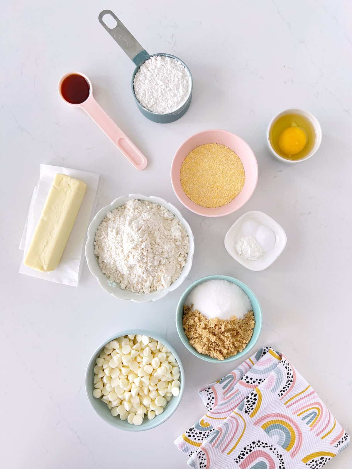 ingredients to make cornbread cookies 