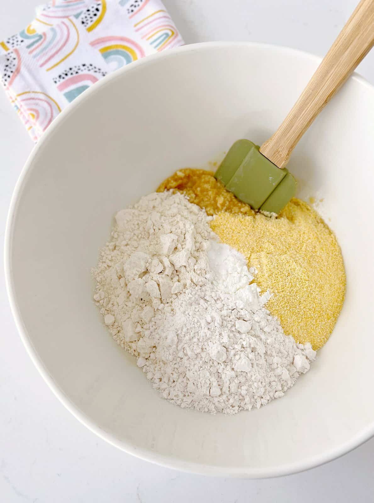 bowl of flours and butter mixture 