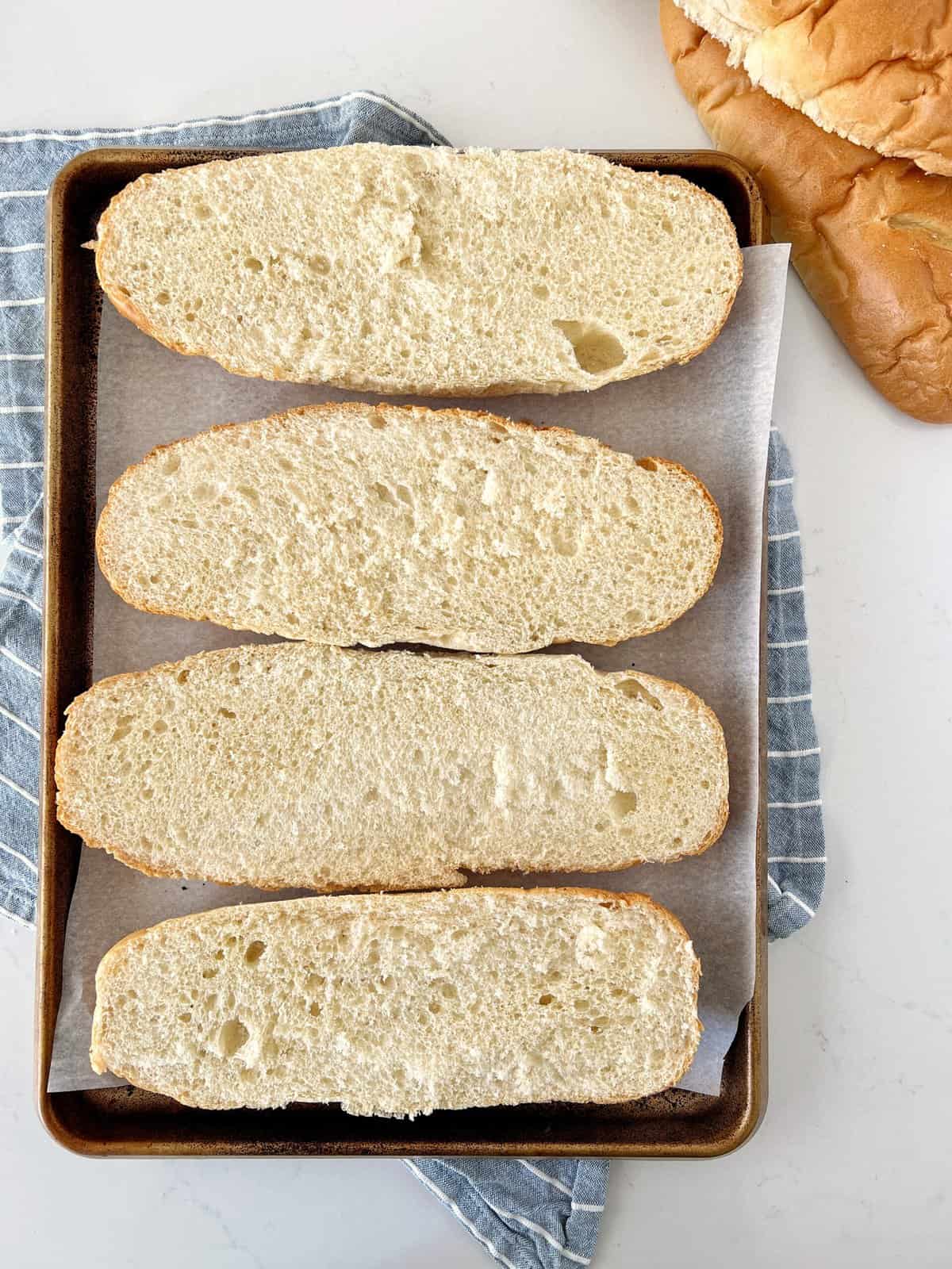 french bread halves 