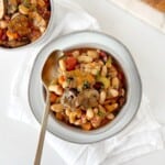 bowl of vegan cassoulet