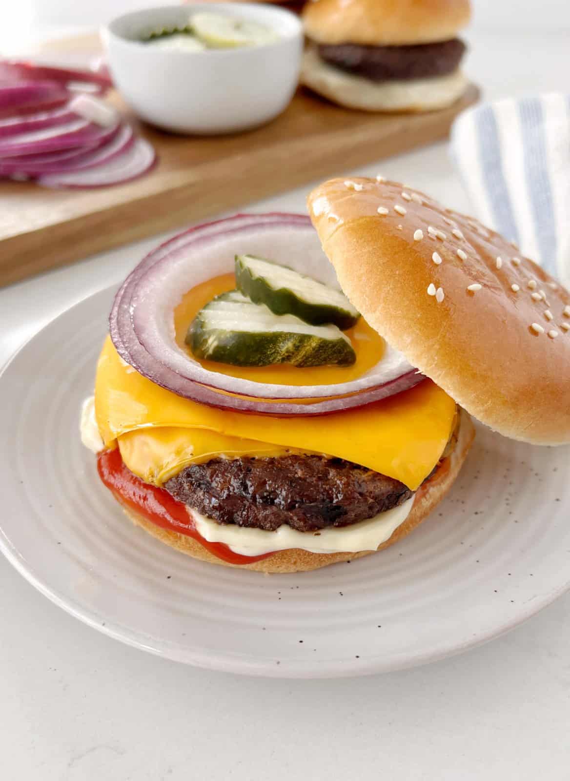 burger with topping 