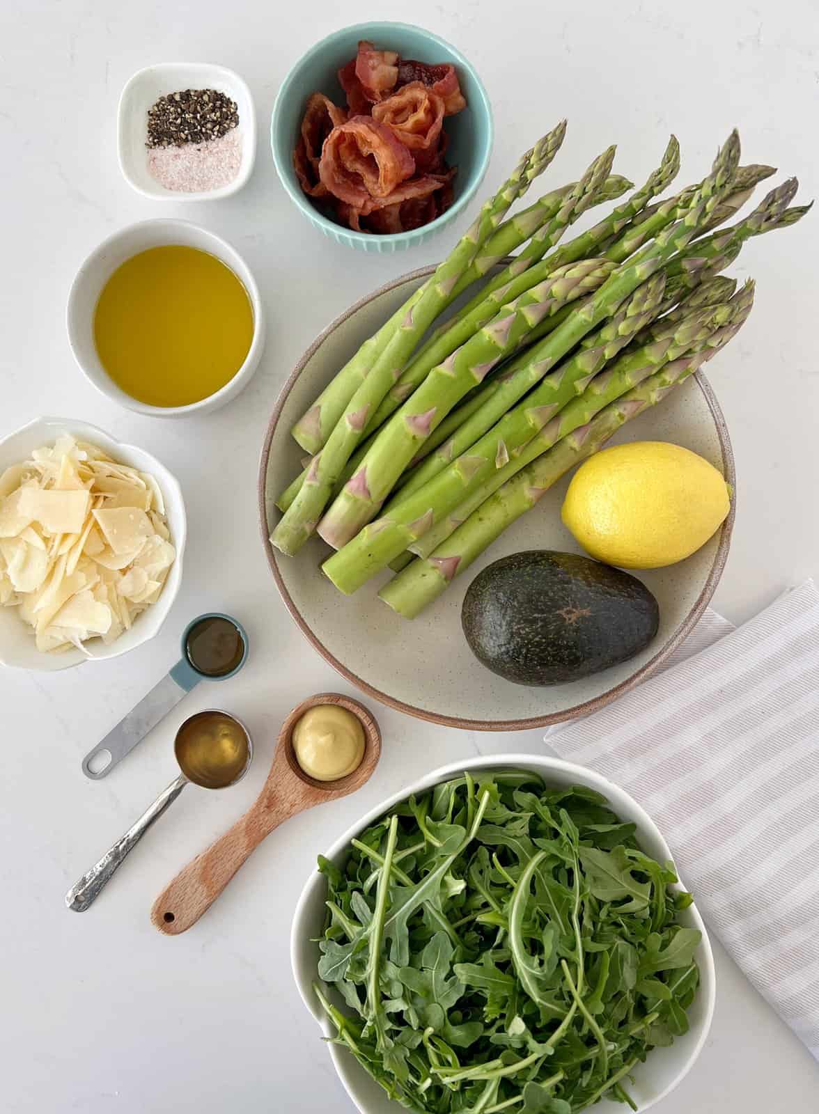 ingredients for shaved asparagus salad 