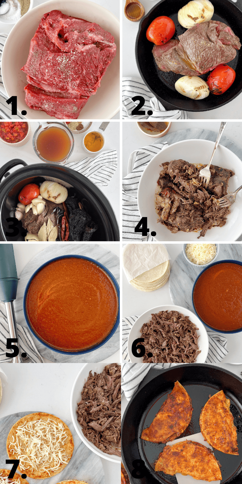 How to make Slow cooker Birria Tacos Diagram 