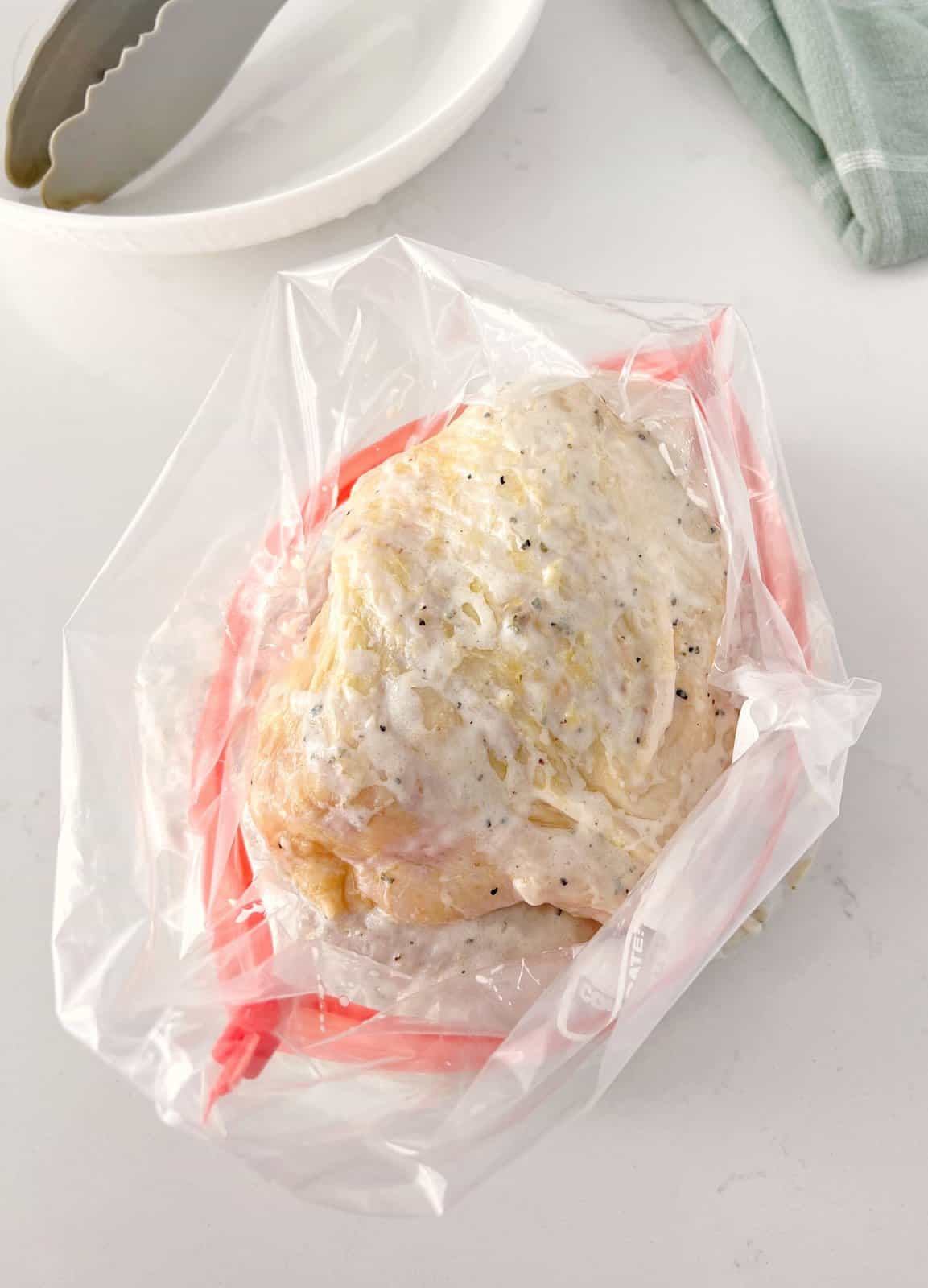 marinated chicken in ziploc bag 