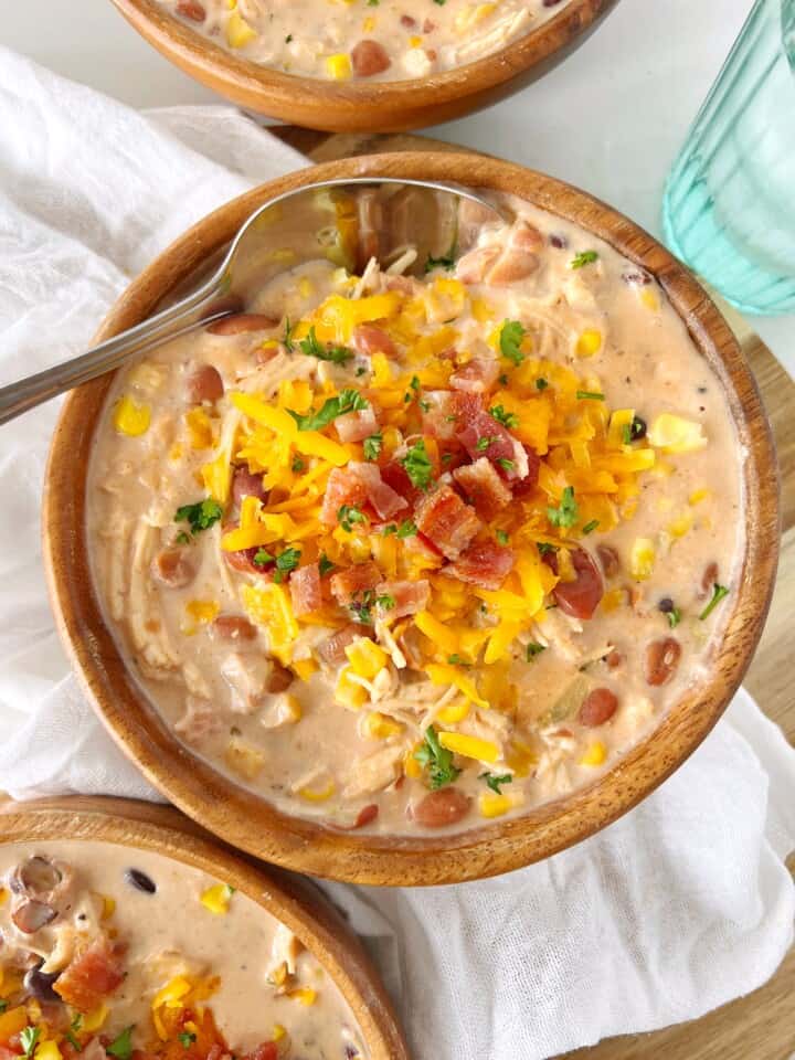bowls of white chicken chili