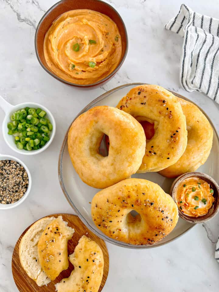 Bagels with plate