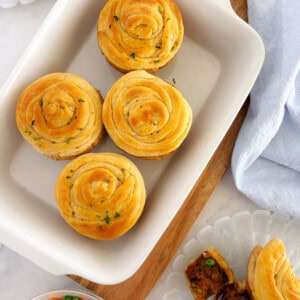 cooked beef pot pies in a dish