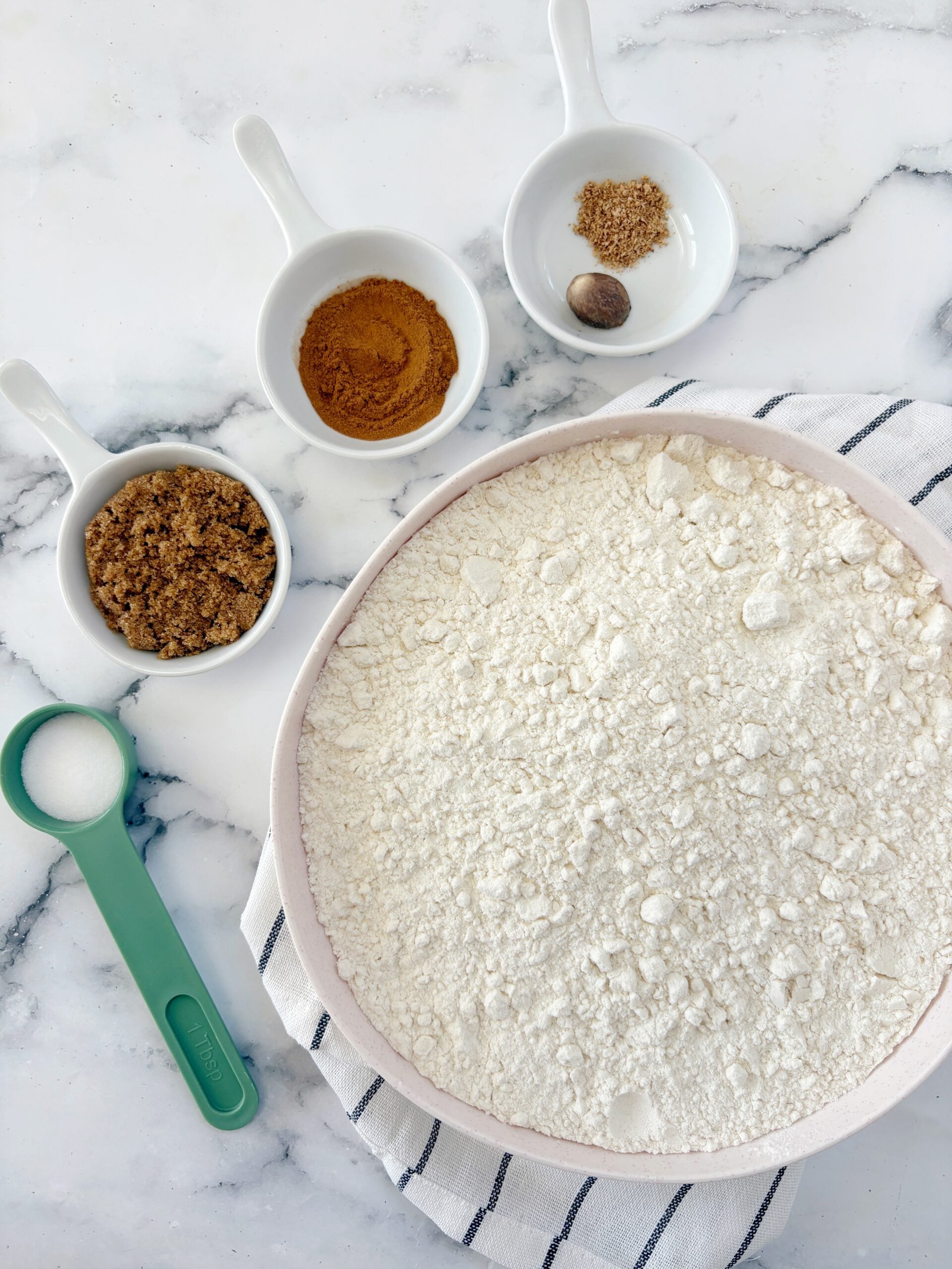 flour cinammon and seasonings